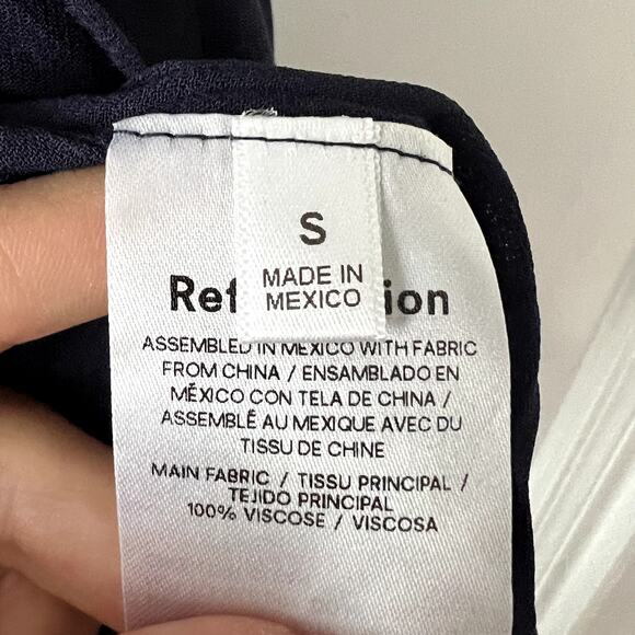 Reformation winslow maxi wrap Dress navy blue size S UB - Picture 4 of 6